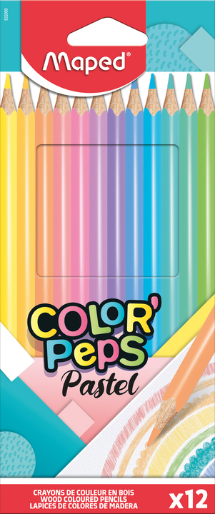 crayon de couleurs COLOR'PEPS PASTEL Boîte de 12