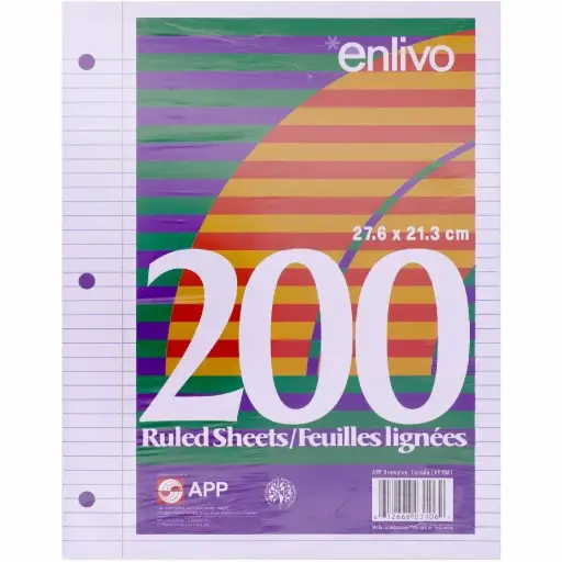 [03106] Feuilles mobiles, lignés 7mm, 200 feuilles