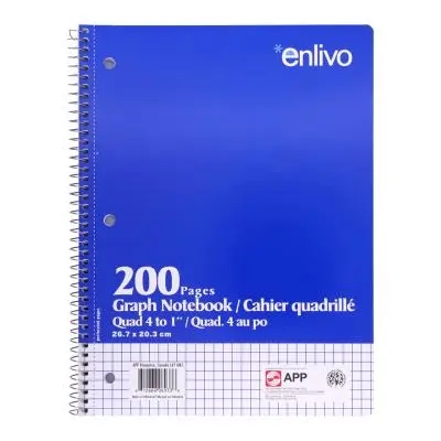 [06933] Cahier d’exercices spirale quadrillé 4-1",  200 pages 