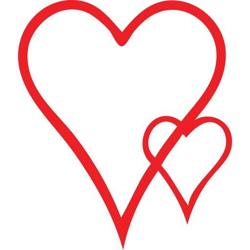 [11429] ESTAMPE AUTO-ENCREUR COEUR ROUGE S/C