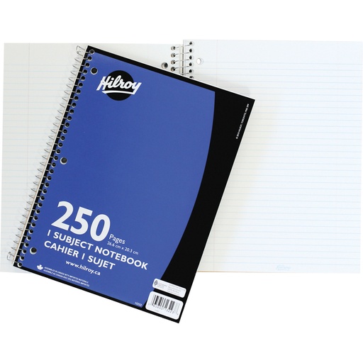 [13223] CAHIER RELIURE SPIRALE 1 SUJET          250 PAGES