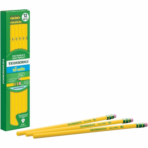 [13856] CRAYON MINE TICONDEROGA TRIANGULAIRE 2 HB BTE12