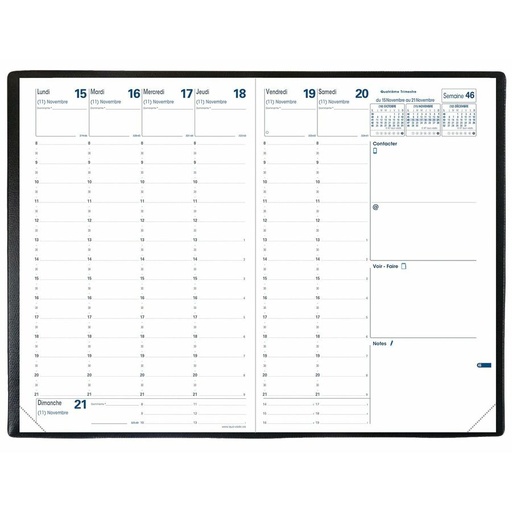 [15001F] Quo Vadis - Recharge pour agenda hebdomadaire Ministre, 9-1/2 po x 6-1/4 po, français