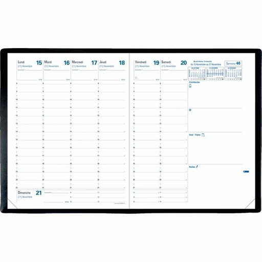 [16001F-QC] Quo Vadis - Recharge pour agenda hebdomadaire Président, 10-3/4 po x 8-1/4 po, français
