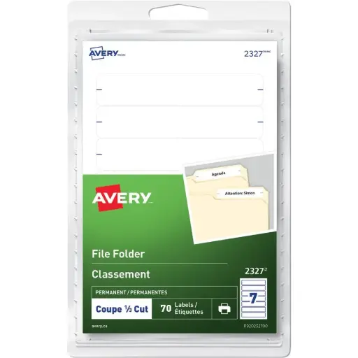 [2327-05202] Avery® - Étiquette pour classeur  5/8X3½ BLANCHE  70 / emballage