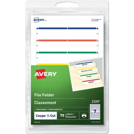 [2329] Avery® - Étiquette pour classeur 5/8X3½  assortie  70 / emballage