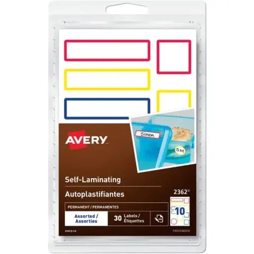 [2362] Avery® - Étiquettes auto-laminantes à écrire à la main, tailles assorties  30 / emballage