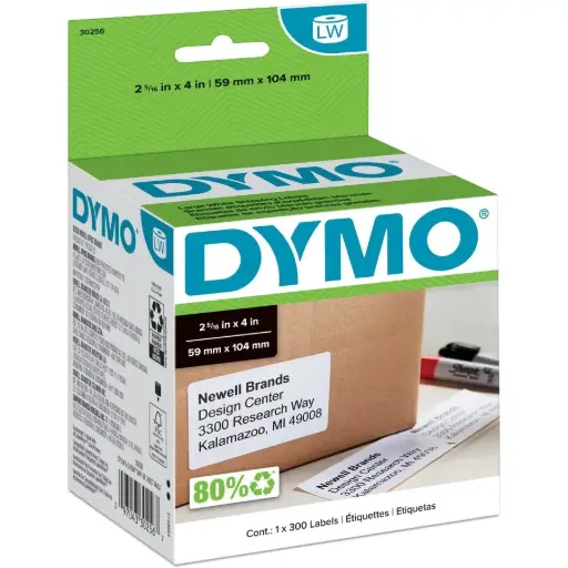 [N30256] Dymo - Étiquettes d'expédition de grande taille LabelWriter2 5/16 X 4" BTE/300