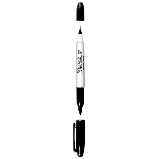 [32201] Marqueur Sharpie double pointe noir Noir