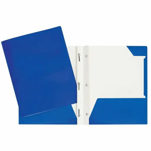 [34200DBE] COUVERTURE POCHETTES ET 3 ATTACHES CARTON LAMINÉ BLEU ROYAL