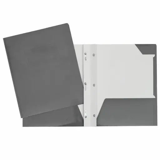 [34200GY] COUVERTURE POCHETTES ET 3 ATTACHES CARTON LAMINÉ GRIS
