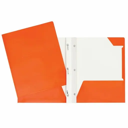 [34200OR] COUVERTURE POCHETTES ET 3 ATTACHES CARTON LAMINÉ ORANGE