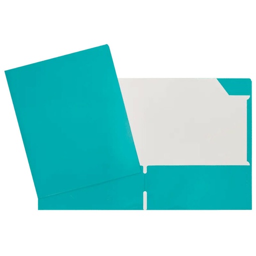[34400TE] COUVERTURE LAMINÉE 2 POCHETTES           TURQUOISE
