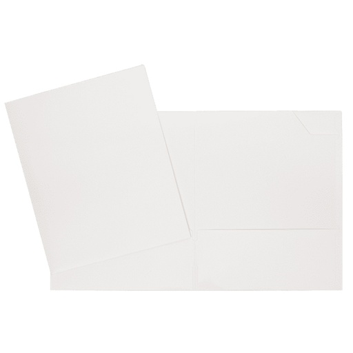 [34400WH] COUVERTURE 2 POCHETTES LAMINÉ BLANC
