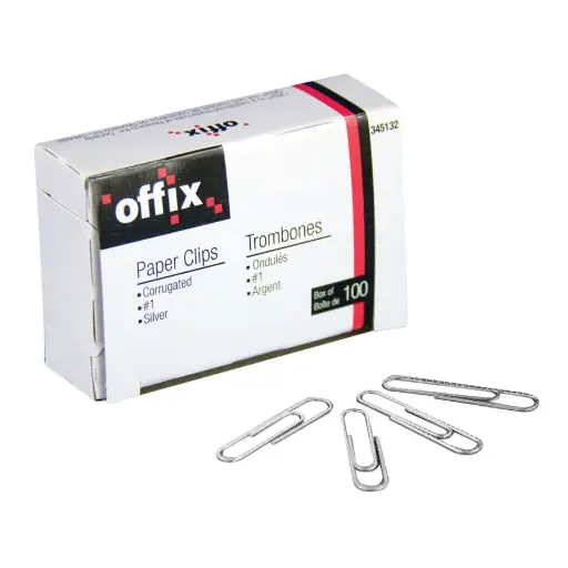 [345132] TROMBONES OFFIX -DENTELÉES 1-1/4" # 1 - 100 / boîte