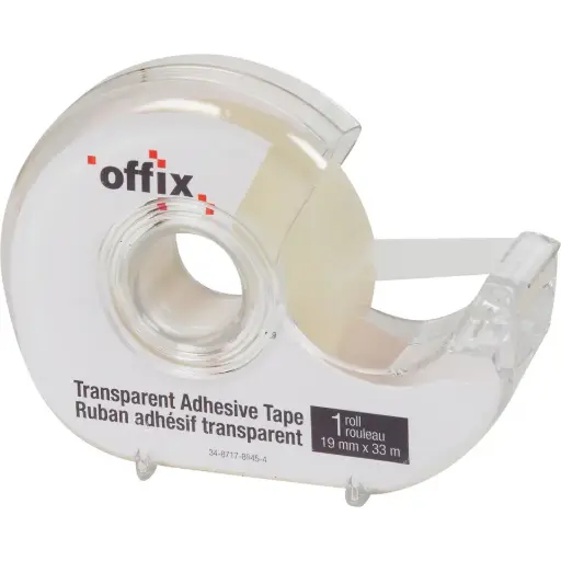 [347799] RUBAN CELLULOSE + DÉVIDOIR 18MM  x 33m OFFIX  TRANSPARENT