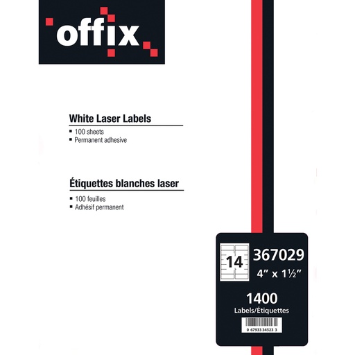 [367029] 05159 Offix - Étiquette polyvalente 4x1-½     1400 / boîte