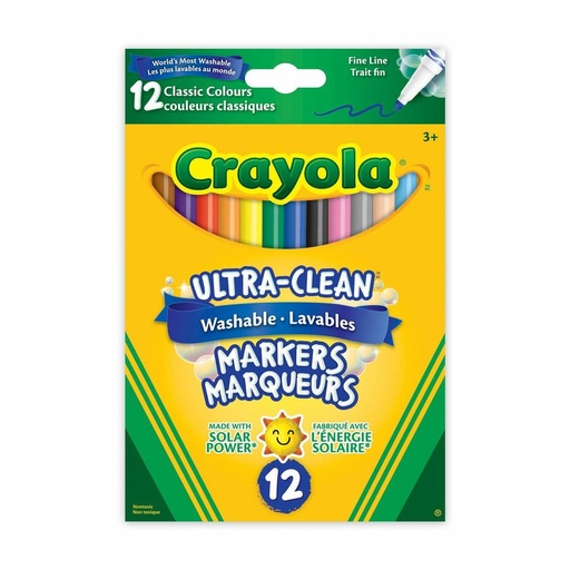 [58-7510] Crayola - Marqueurs à lignes fines lavables - 12 / emballage