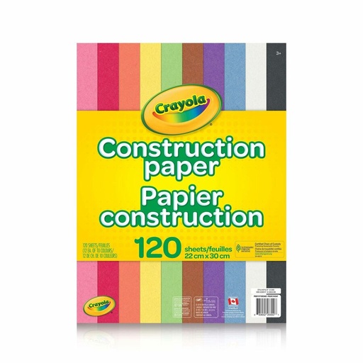 [612005] PAPIER CONSTRUCTION 120 FEUILLES CRAYOLA