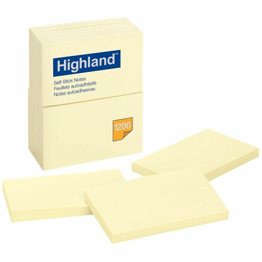 [6559-YW] Highland - POST-IT autocollants 3X5 JAUNE pqt/12