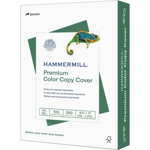 [122549] Hammermill - Carton de couverture couleur premium pour copie lettre - Blanc 60 lb/250