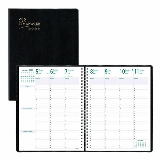 [C5930.81FT] Blueline - Agenda hebdomadaire/mensuel Planifi-Action®, 11 po x 8-1/2 po, français, noir 