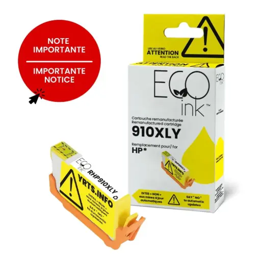 [CHP910YXL] HP 3YL64AN (JAUNE) NO.910XL GÉNÉRIQUE 825P.  JCT