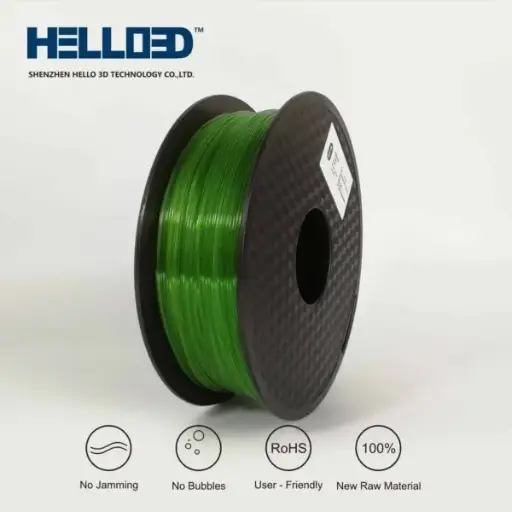 [HFPLAGREENTRANS] HELLO3D FILAMENT PLA GREEN TRANSPARENT 1KG