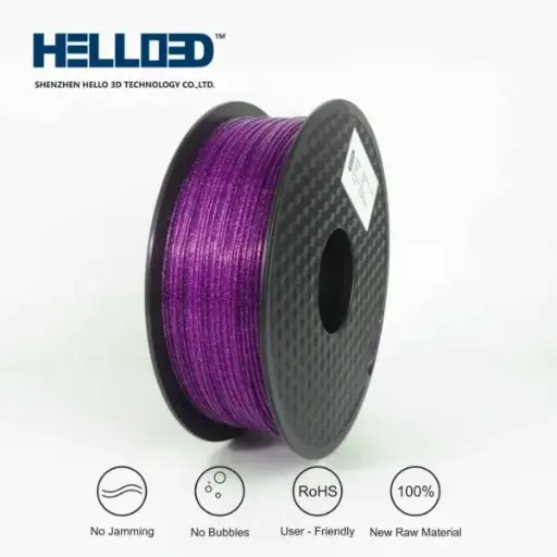 [HFPLAPURPLESHIN] HELLO3D FILAMENT PLA SHINING PURPLE 1KG