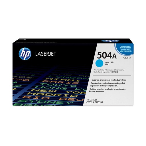 [NCE251] HP CE251A (CYAN) NO.504A ORIGINALE 7K