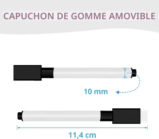 MARQUEUR Noir effaçable à sec + efface 