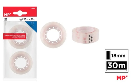 [PA500] Emballage de 2 recharges de ruban adhésif transparent 18mm
