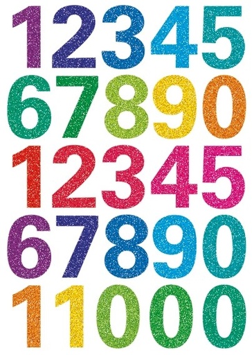 [H3279] HERMA Autocollants MAGIC Chiffres, scintillant