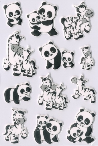 [H6021] HERMA Autocollants MAGIC Familles De Panda Et Zèbre, Foam